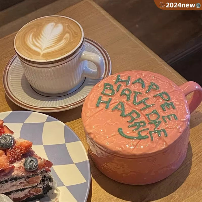 NEW HAPPEE BIRTHDAE 3D Mugs Cups Figures Happy Birthday Hagrid Ceramics Coffee Cup Action Figure Toys Gifts Home Decoration