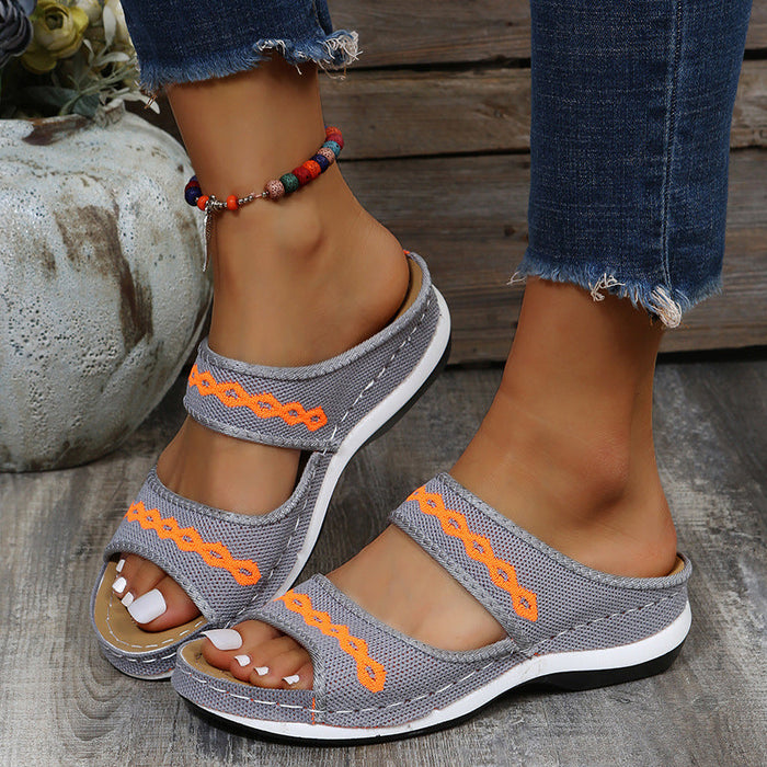 New One-word Slippers For Women Spring New Muffin Platform Slippers