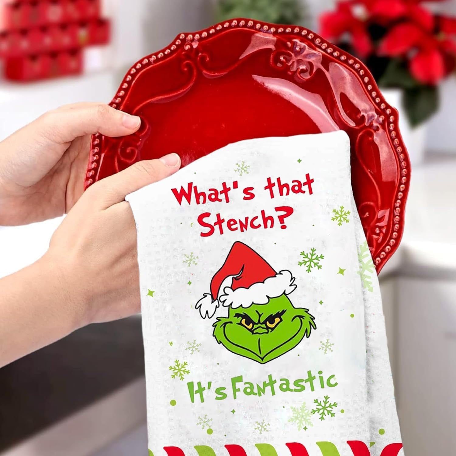 Christmas Hand Towels Decorations, Decorative Christmas Kitchen Towels Dish Towels Decorations, Drying Towels Set Gift for Bathroom