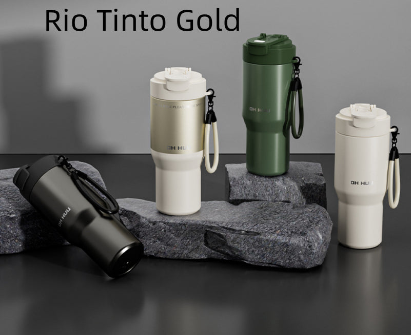 Car-mounted Double-straw Thermos Mug For Men And Women