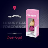 Snow Angel Winter Car Air Freshener - Carfume Snow Angel Scent with Bubblegum, Vanilla & Cotton Candy - Hanging Luxury Fragrance for Car, Home & Office - Handcrafted for the Festive Season