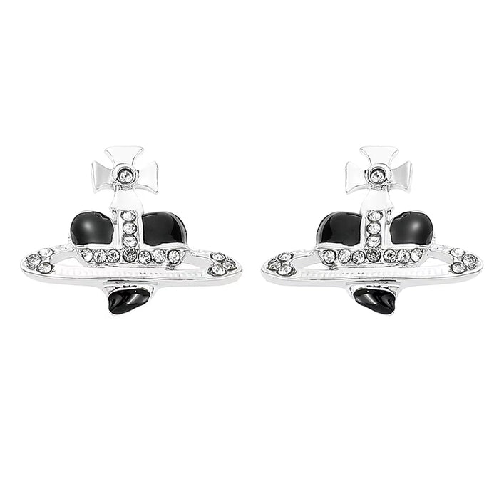 Saturn Planet Stud Earrings for Women Girl Heart Earrings