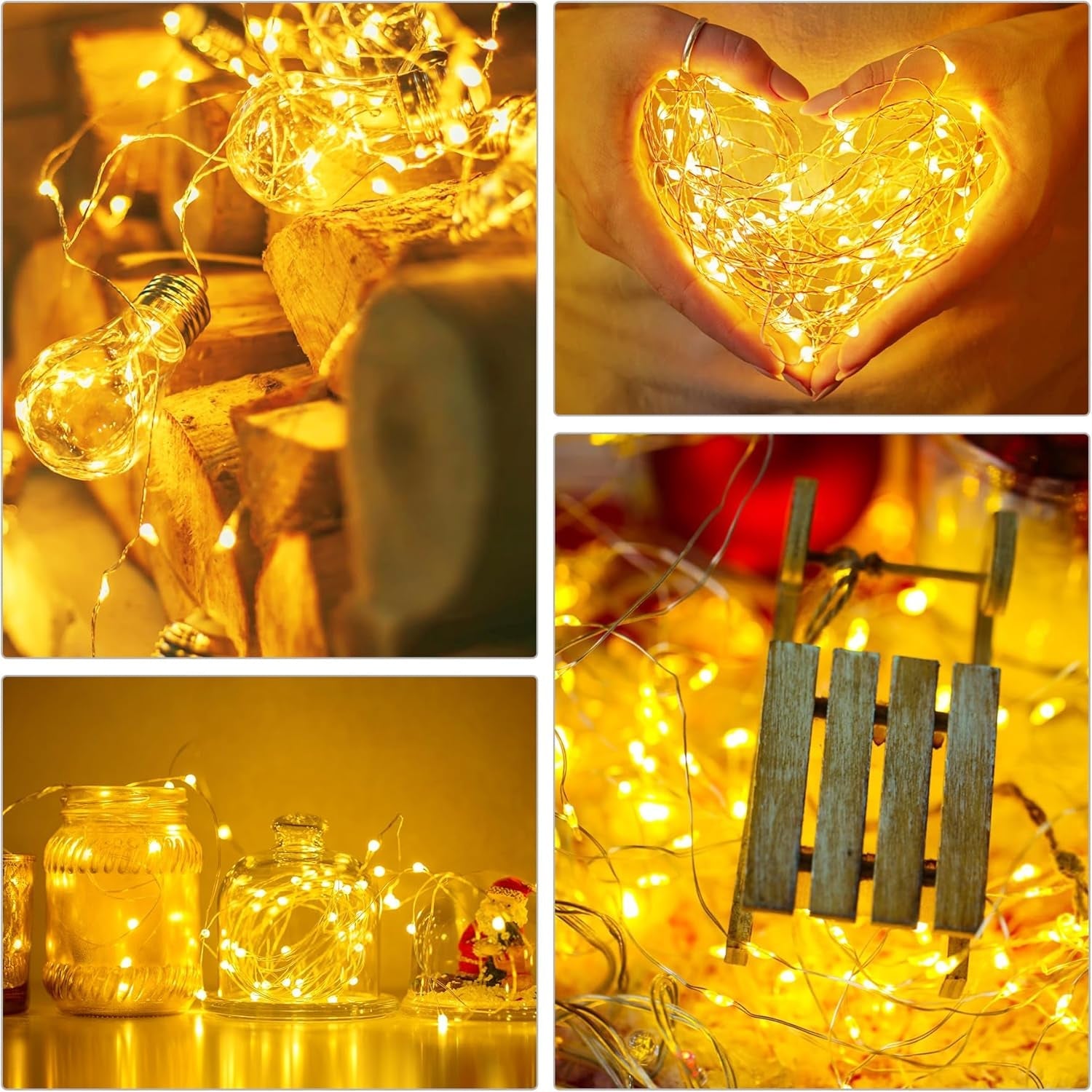 220LED Fairy Lights Mains Powerd with Remote & Timer(Warm White)