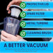 Car Vacuum Cleaner Handheld - Portable Handheld Mini Car Hoover W/ 16Ft Cord, Bag, & Attachments - Small Cleaning Kit, RV, Boats, Travel - Car Accessories for Men and Women (Black)