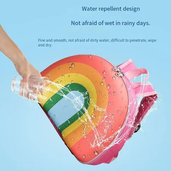 Rainbow Semi-Circular Children'S Waterproof Backpack Kindergarten Bag 3-5 Years Old Boys and Girls Cute Rucksack Kids Accessory