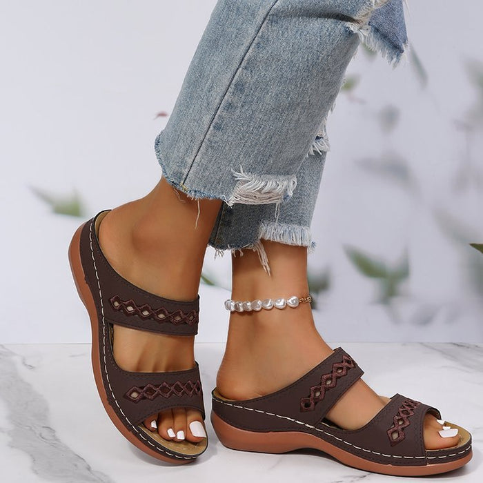 New One-word Slippers For Women Spring New Muffin Platform Slippers