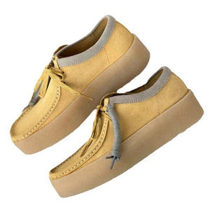 Vintage British Oxford Platform Cowhide Casual Shoes