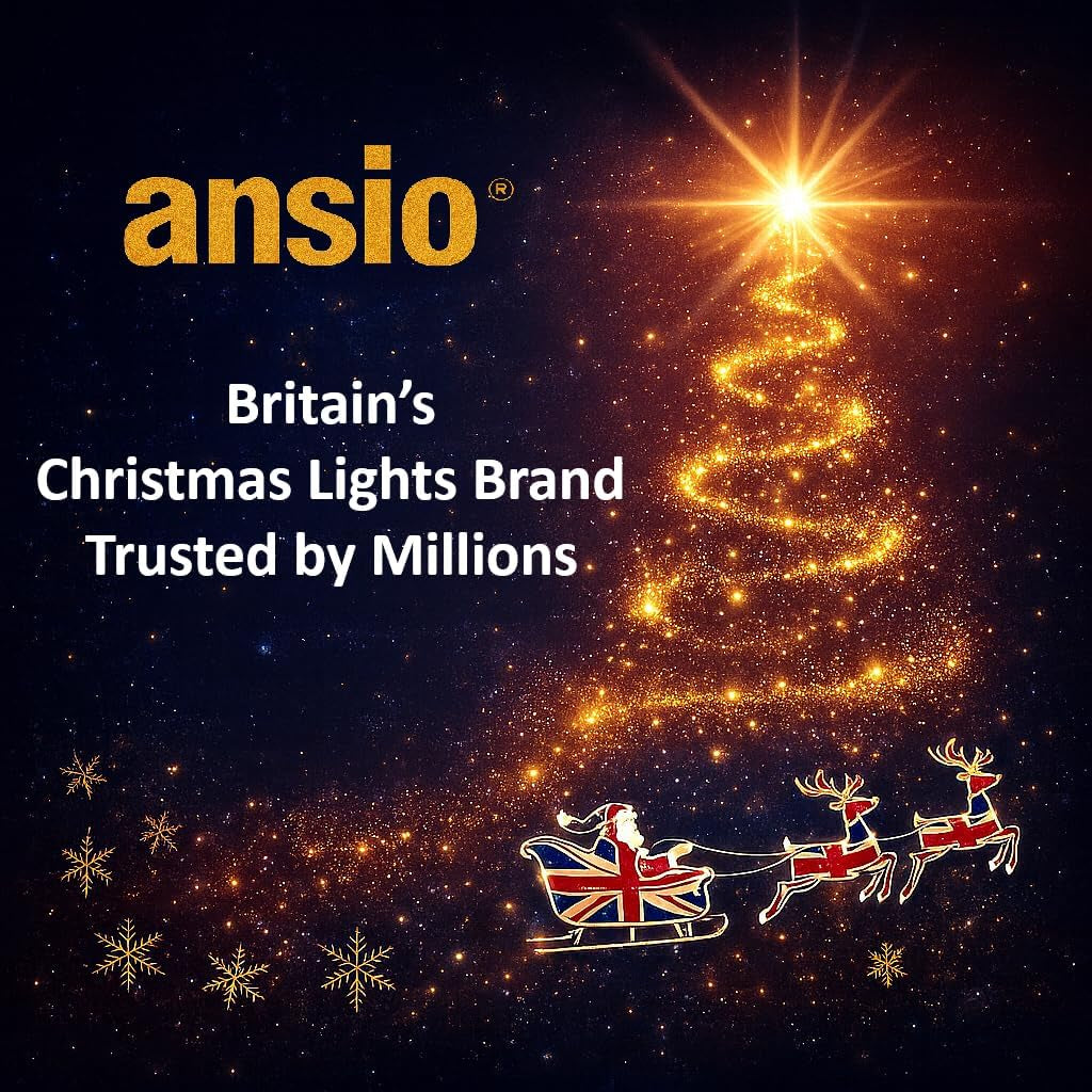 Christmas Lights 100 LED 10M, Warm White, Mains Powered Clear Cable