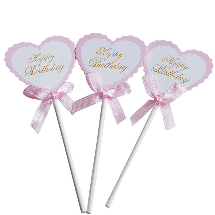 Birthday Cake Decoration Blank Writable Bowknot Flower