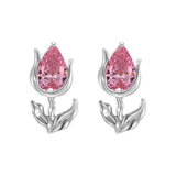 Atmosphere Retro Simple Sweet Tulip Flower Stud Earrings