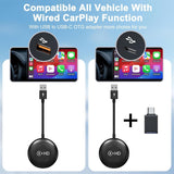 Wireless Carplay with HDMI Multimedia, Carplay Wireless for Factory Wired Carplay to Wireless, Car TV Mate Converter for Fire/Google TV Sticks Multimedia Devices Mirroring, for Iphone Ios 11+