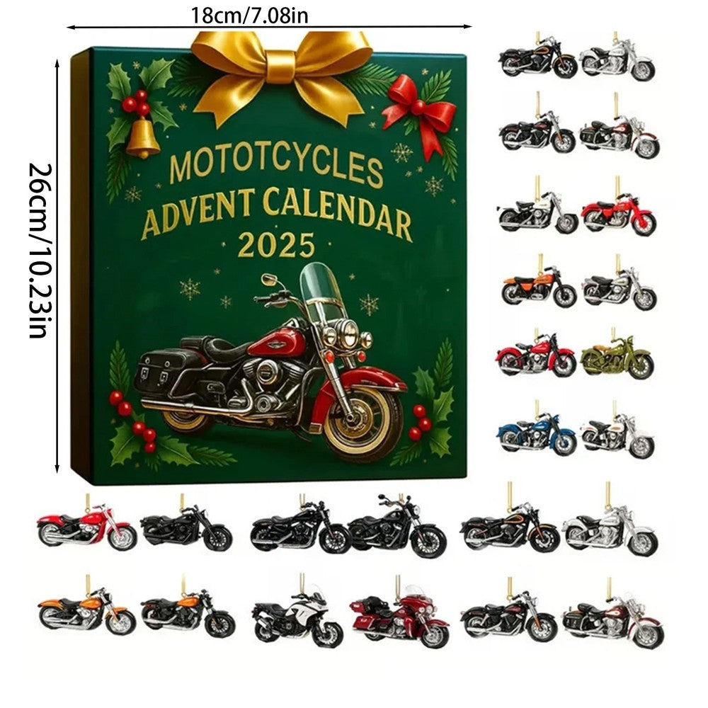 Motorcycle Theme Advent Blind Collectible Calendar 2025 Countdown Sets 24 Hangs