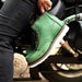 Goodyear-Welted Vintage Genuine Leather Ankle Motorcycle Boots Top Quality round Toe Men Casual Dress Work Green Boots