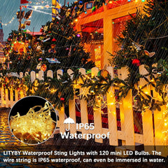 Fairy Lights Plug in Waterproof,120Led String Lights Main Powered