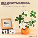 Orange Ceramic Small Vase Ornaments Living Room Flower Arrangement Hydroponic Plant Flowers Green Radish