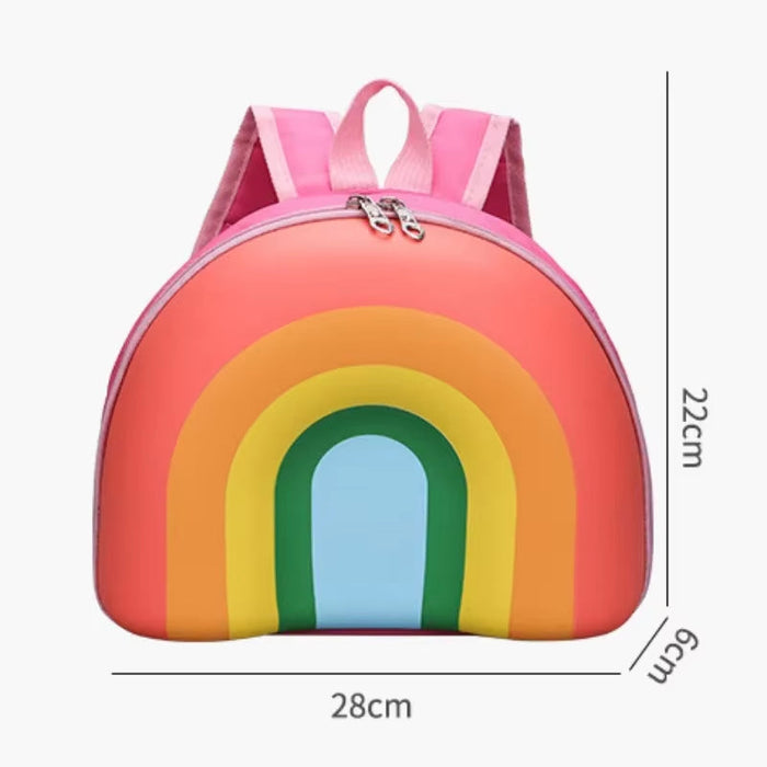 Rainbow Semi-Circular Children'S Waterproof Backpack Kindergarten Bag 3-5 Years Old Boys and Girls Cute Rucksack Kids Accessory