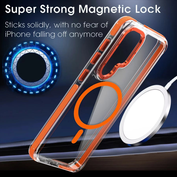 Original Magsafe Case for  Galaxy S24 S23 S22 Ultra plus FE A14 A15 A34 A54 A24 A55 Magnetic Wireless Charge Clear Cover