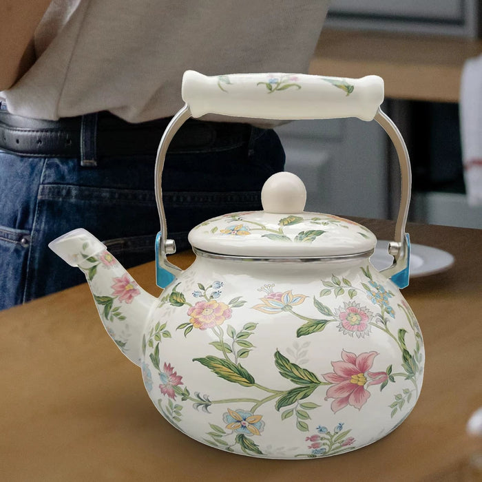Enamel Tea Kettle Juice Water Jug Heat Resistant Multifunctional Coffee Pot Water Kettle for Party Office Home Kitchen Tea