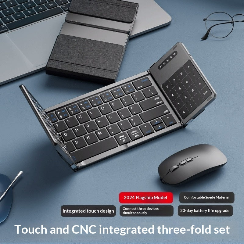 Tri-fold Keyboard, Wireless Bluetooth Foldable Mini Keyboard, Suitable For Desktop PC Sets