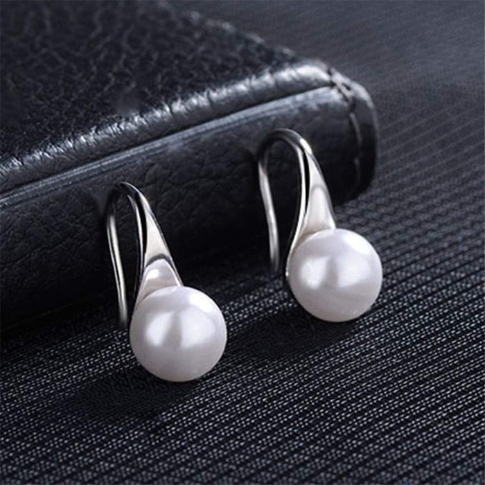 Pearl Earrings for Women,925 Sterling Silver Hook Earrings