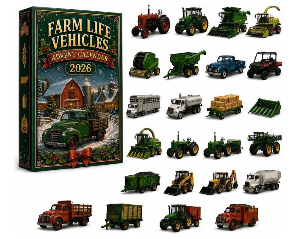 Farm Life Vehicles Advent Calendar 2026,24-Day 2D Acrylic Agricultural Machines