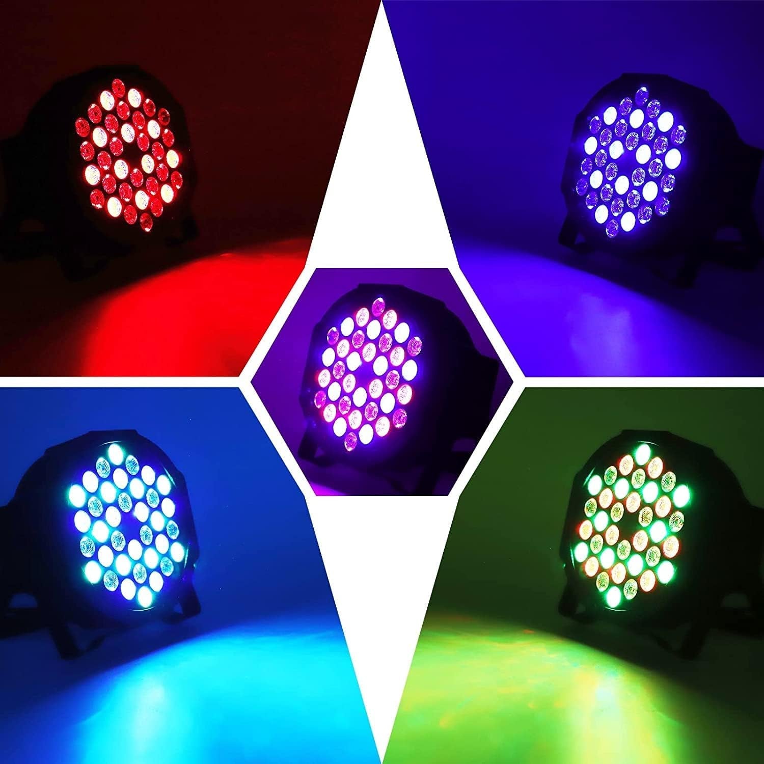 8 Pack RGB 36 LED Stage Lights with Remote Control, 72W LED Par Can Light Console 7CH Control, 7 Modes Disco Lights for Parties Wedding Club Party Concert Bars Show