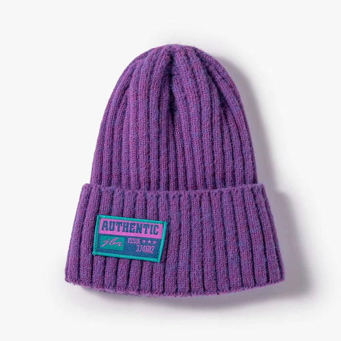 Korean Letter Beanie Hat Fashion Women Cloth Label Caps Autumn Winter Outdoor Warm Couple Knitted Hats Solid Color Simple Cap