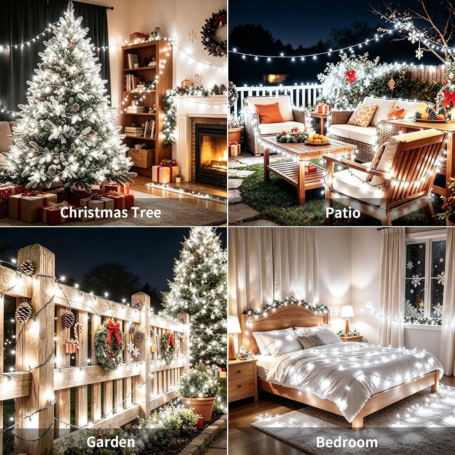 Battery Fairy Lights, 20M 200 Leds Cool White Christmas Lights