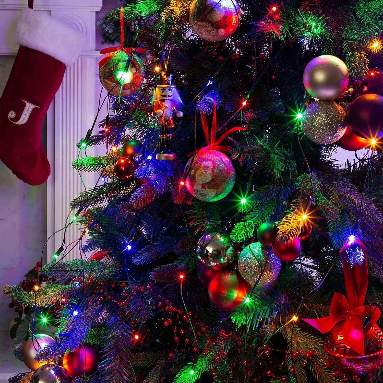 77820 180 LED Multi-Coloured Christmas Net Lights/Curtain Style Window Lights / 8 Different Modes/Mains Powered/Indoor and Outdoor / 1.8 X 1.2M