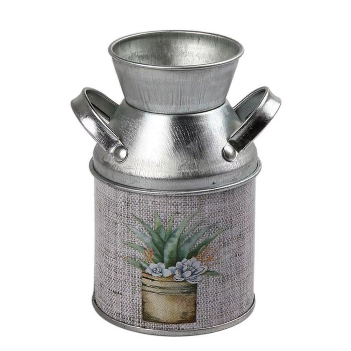 Vintage Garden Metal Flower Vases Home Wedding Artificial Flowers Bucket Barrel Holder Shabby Chic Country Style Jug Can Craft