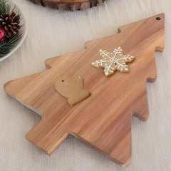 Wooden Christmas Tree Chopping Board, 38X24X1.3Cm Christmas Tree Shaped Cheese Board, Multi-Functional Food Serving Tray Cutting Boards, Kitchen C-Hristmas Decoration for Cheese Sushi Bread