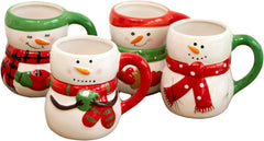 Set of 4 Christmas Snowman Mugs Ceramic Frosty Xmas Kitchen Tea Coffee Cups Gift