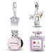 925 Sterling Silver Pink Crown Perfume Pendant Beads Fit Diy Bracelet Necklace Making Gift of High Quality Jewelry