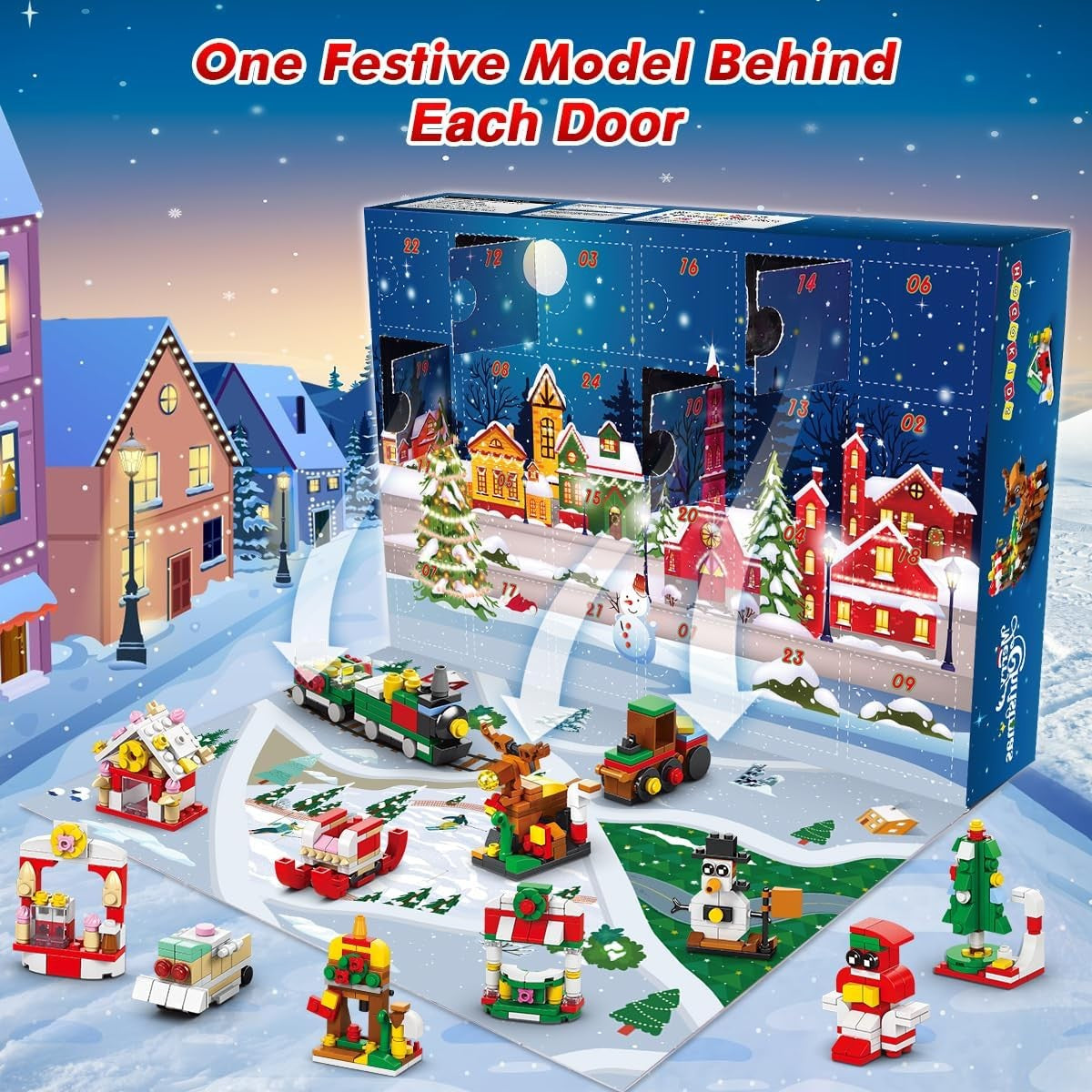 24 Days Countdown Christmas Advent Calendar Kids Building Blocks Toys Gift Boxes