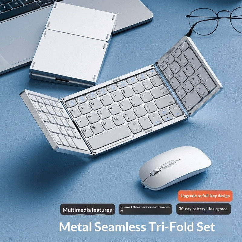 Tri-fold Keyboard, Wireless Bluetooth Foldable Mini Keyboard, Suitable For Desktop PC Sets