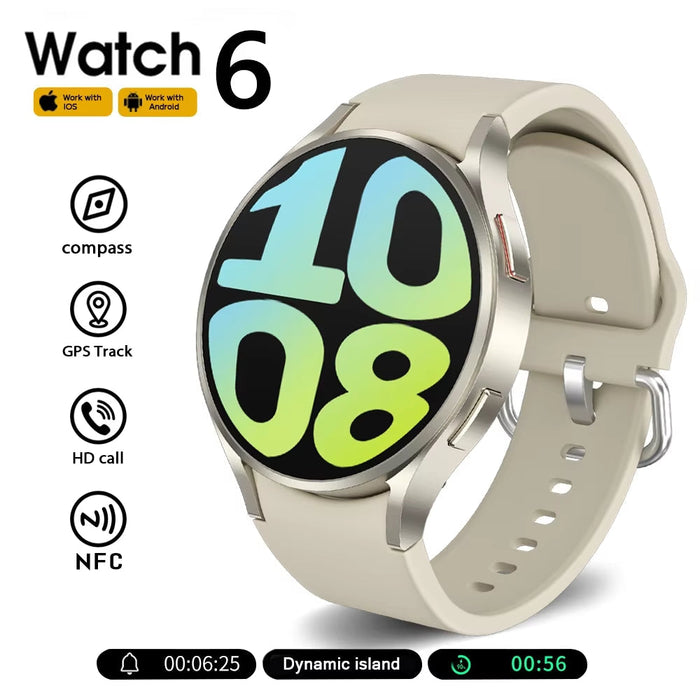 New for Samsung Galaxy Watch 6 Classic Smartwatch Men AMOLED HD Screen Voice Assistant Bluetooth Call NFC Smart Watch for Women