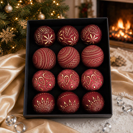 8cm Christmas Ball Set Vintage Ornaments For Holiday Decorations