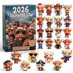 Highland Cow Christmas Advent Calendar 2026 Countdown 3D PVC Figures Gift Decor