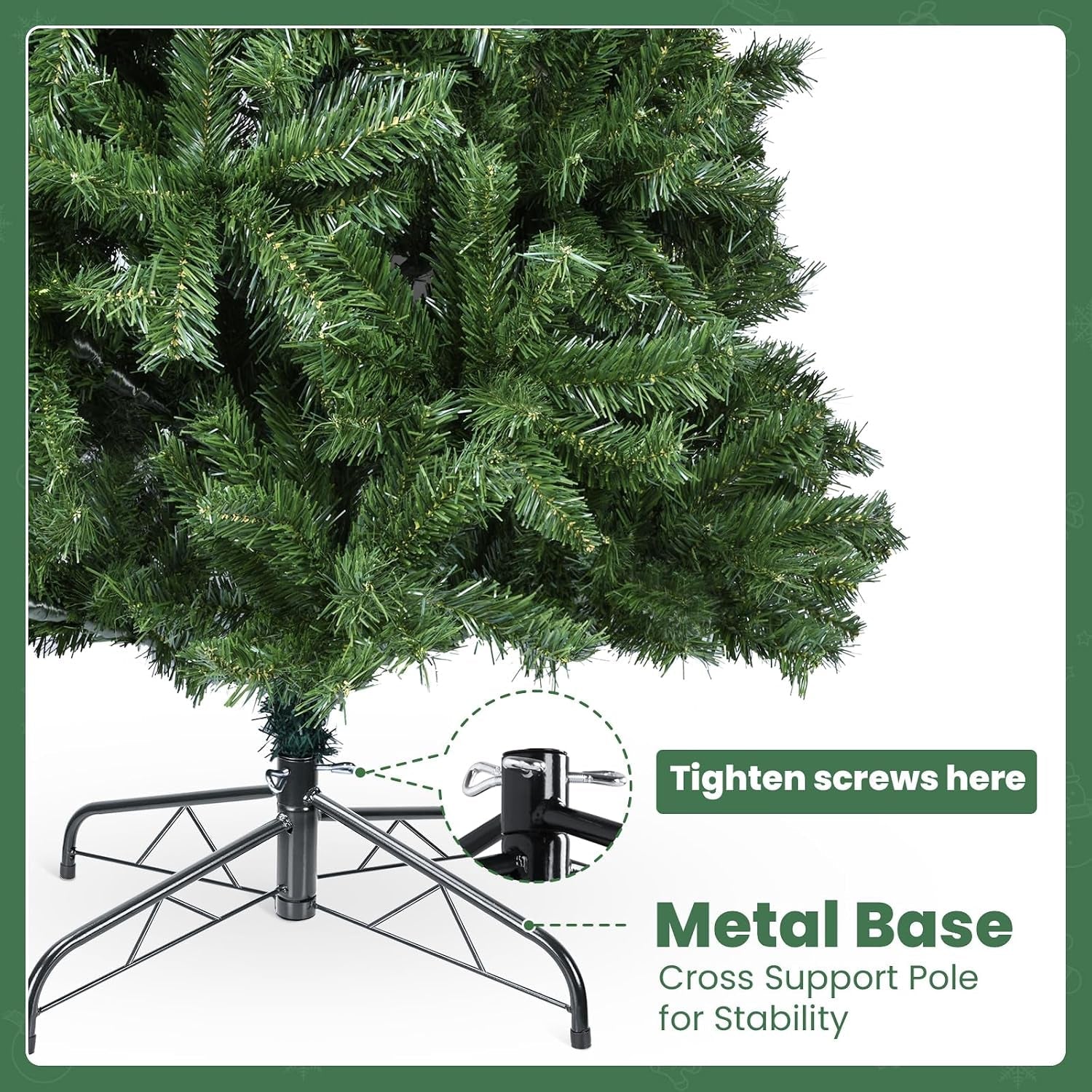 Christmas Tree 6FT – 800 Tips Full & Realistic Green Xmas Tree with PVC Branches, Metal Stand – Christmas Tree for or Home, Office, Shops and Hotels (180 Cm, Green)