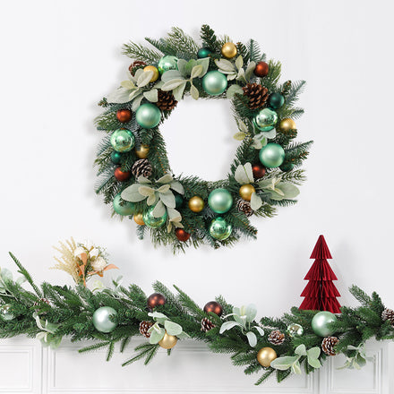 Christmas Decorations, Scene Setup, Rattan Hanging Ornaments Door Wreaths