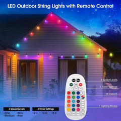 Festoon Lights Outdoor Mains Powered - 69FT/21.1M RGB Garden String Light