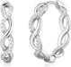 Sterling Silver Hoop Earrings for Women Lightweight Silver Hoops Earrings for Women Twisted Hoop Earrings with Cubic Zirconia Hypoallergenic Small Silver Hoop Earrings