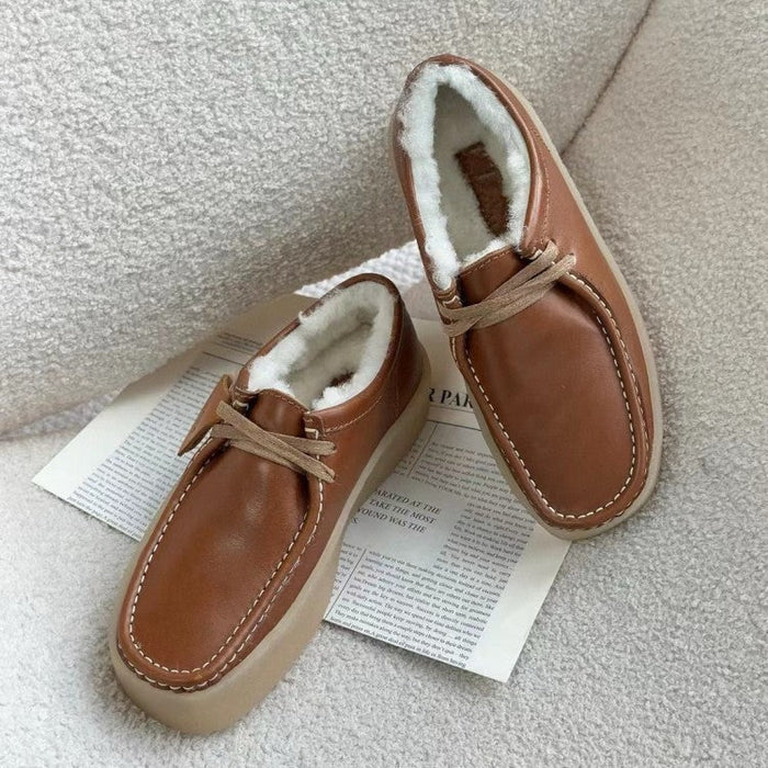 Oxford Platform Retro British Cowhide Casual Shoes