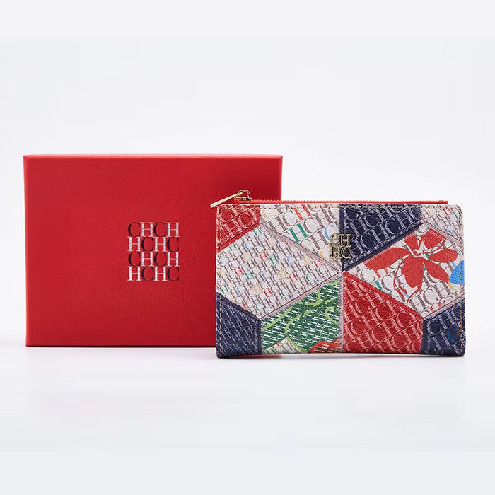 '-Women'S Cartoon Printing Long Wallet Retro Classic Wallet PVC Material Fashion Simple Large Capacity Bags