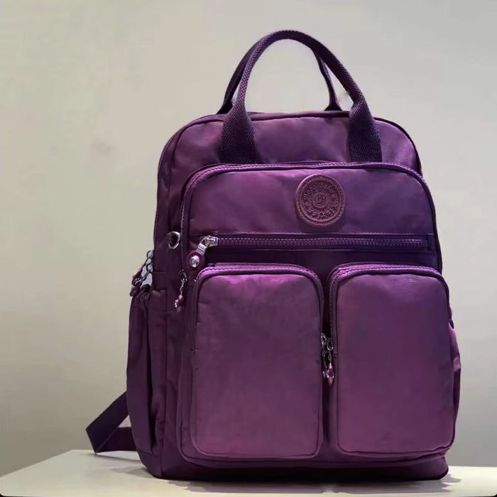 Fashion Woman Backpack Waterproof Nylon Soft Handle Solid Multi-Pocket Travel Zipper Feminina School Bags Laptop Backpack