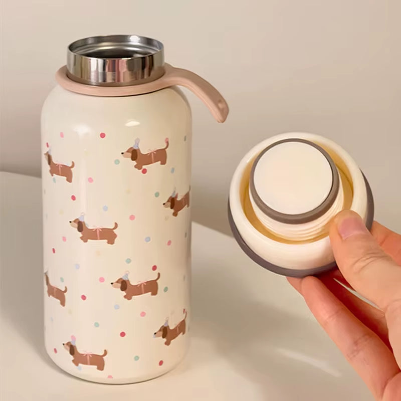 Original Cute Bow Thermos Cup for Girls 304 Stainless Steel Direct Drinking Water Cup Portable Leakproof Insulation Tumbler New