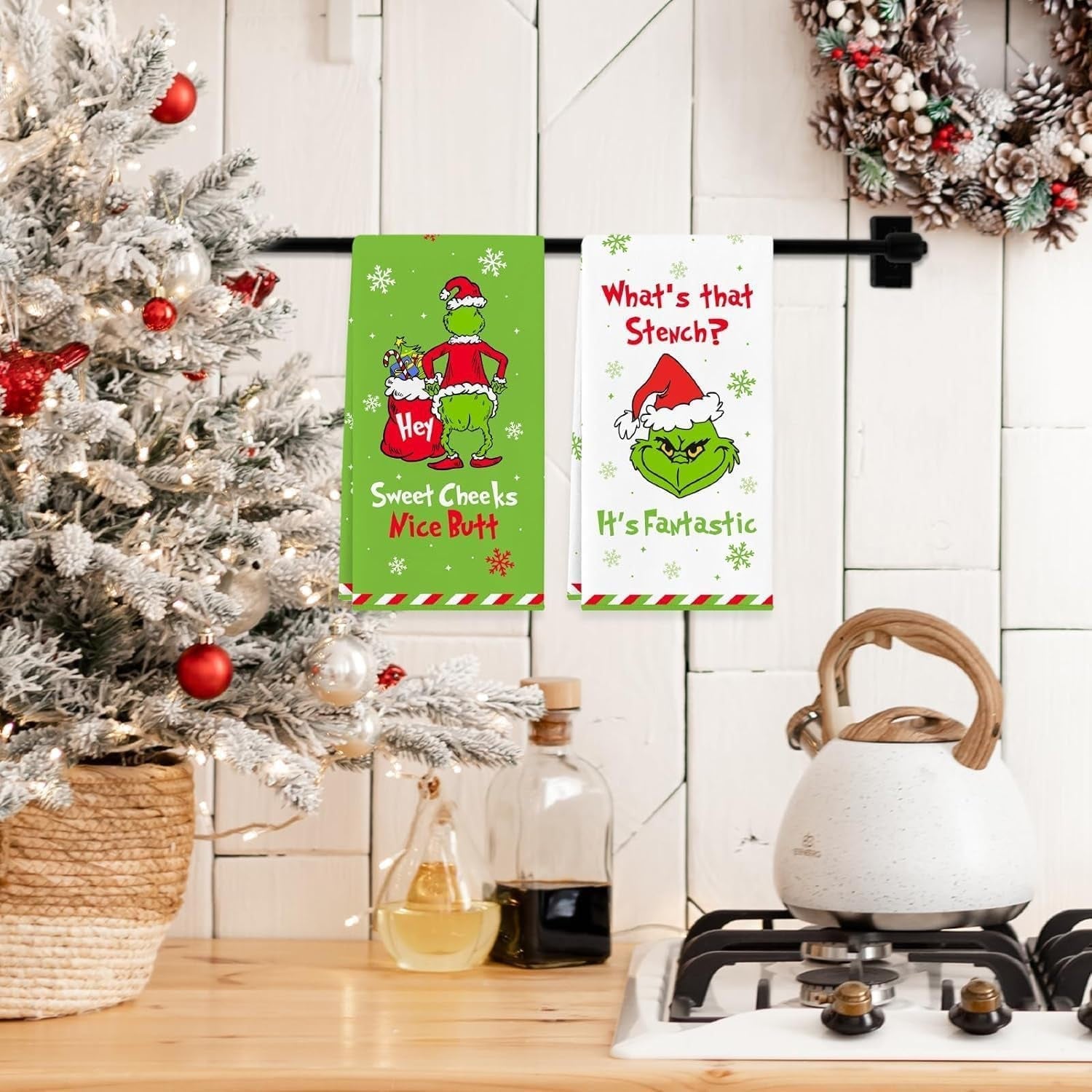 Christmas Hand Towels Decorations, Decorative Christmas Kitchen Towels Dish Towels Decorations, Drying Towels Set Gift for Bathroom