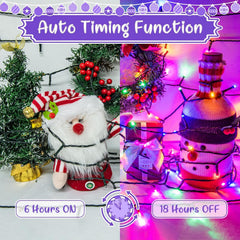 Fairy Lights Battery Operated 5M 50Leds 2Pack, Multicoloured Battery Fairy Lights with Timer, Waterproof for Garden Christmas Bedroom Indoor Outdoor Xmas Tree Decorations