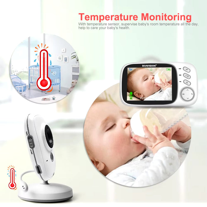 VB603 Video Baby Monitor 2.4G Wireless with 3.2 Inches LCD 2 Way Audio Talk Night Vision Surveillance Security Camera Babysitter