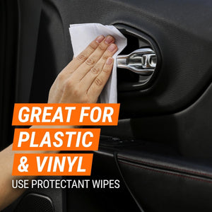 , 30 Matt Protectant Wipes, Citrus Scent, Suitable for Plastic and Vinyl, Restores Your Surfaces Appearance and Keeps Them Protected, Ideal for Car Detailing, Freshness Lock, Made in the UK